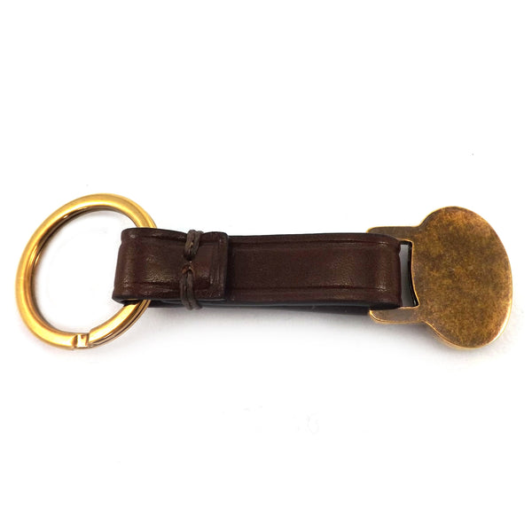 The Bridge Dog-shaped leather key ring cognac
