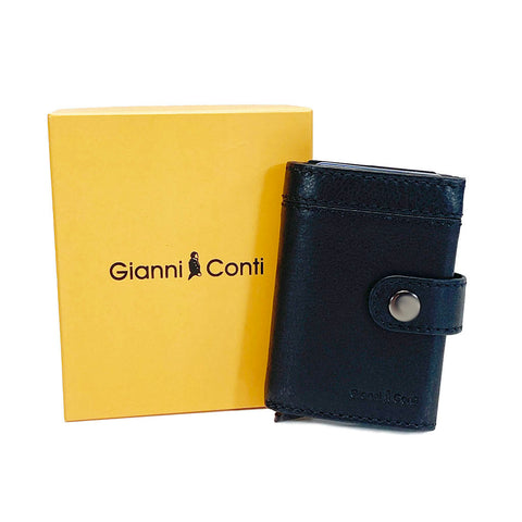 Gianni Conti Leather RFID Pop Up Credit Card Holder - Style: 1817107 - Black