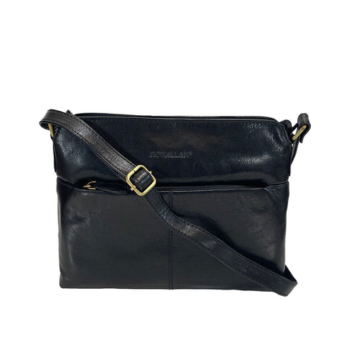 Rowallan Leather Cross Body/ Shoulder Bag - Style: 31-1843 Supatra - Black