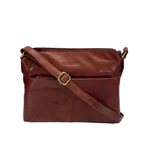 Rowallan Leather Cross Body/ Shoulder Bag - Style: 31-1843 Supatra - Cognac