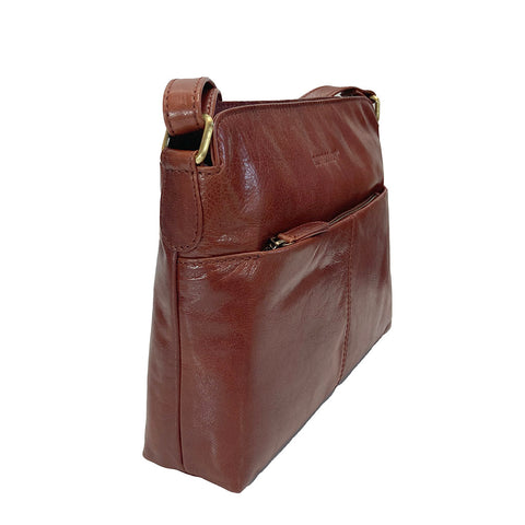 Rowallan Leather Cross Body/ Shoulder Bag - Style: 31-1843 Supatra - Cognac