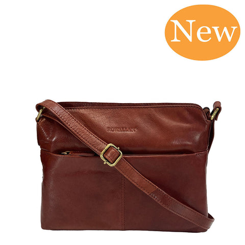 Rowallan Leather Cross Body/ Shoulder Bag - Style: 31-1843 Supatra - Cognac