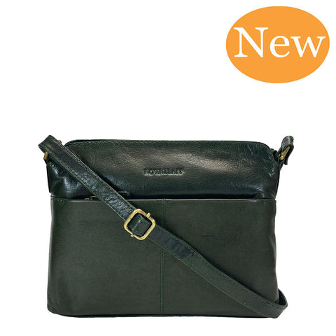 Rowallan Leather Cross Body/ Shoulder Bag - Style: 31-1843 Supatra - Green