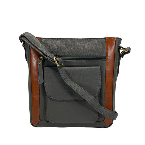 Rowallan Leather Riperton Cross Body / Shoulder Bag - Style: 31-290083 Grey Tan