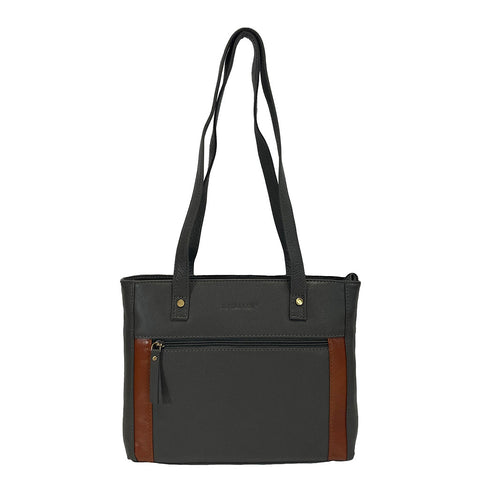 Rowallan Leather Riperton Shoulder Tote Bag - Style: 31-29001 Grey Tan