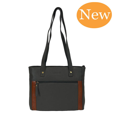 Rowallan Leather Riperton Shoulder Tote Bag - Style: 31-29001 Grey Tan