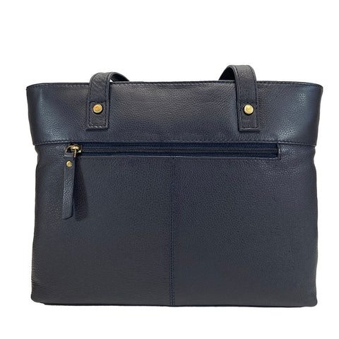 Rowallan Leather Riperton Shoulder Tote Bag - Style: 31-290187 Navy Tan