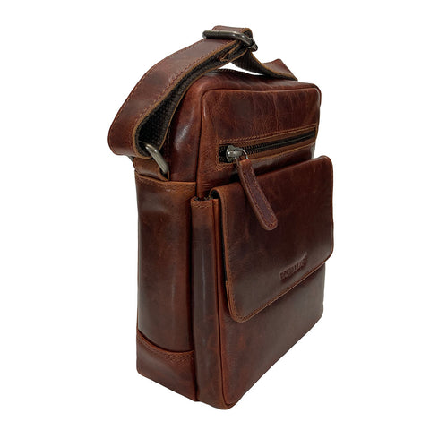 Rowallan Trojan Leather Messenger Cross Body Bag - Style: 31-2909 Cognac