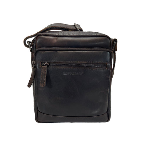 Rowallan Trojan Leather Messenger Cross Body Bag - Style: 31-2910/02 Brown