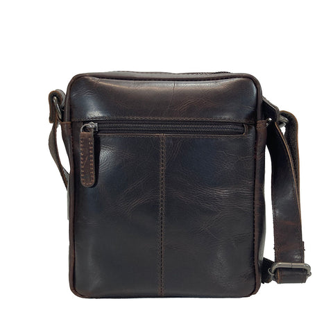 Rowallan Trojan Leather Messenger Cross Body Bag - Style: 31-2910/02 Brown