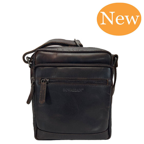 Rowallan Trojan Leather Messenger Cross Body Bag - Style: 31-2910/02 Brown