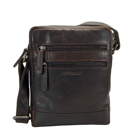 Rowallan Trojan Leather Messenger Cross Body Bag - Style: 31-291202 Brown