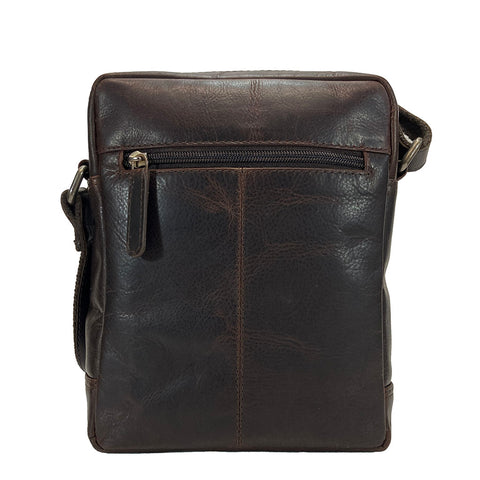 Rowallan Trojan Leather Messenger Cross Body Bag - Style: 31-291202 Brown