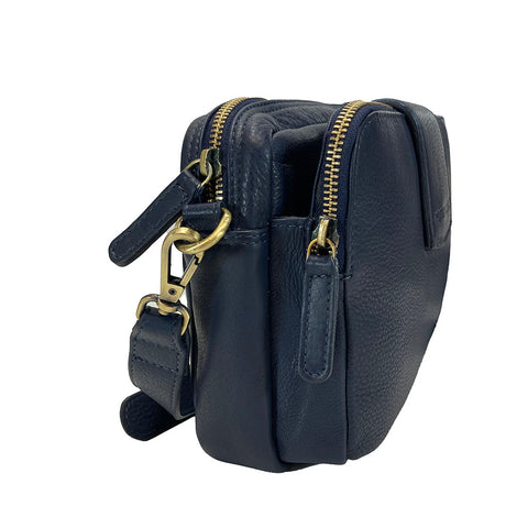 Rowallan Leather Cross Body Bag - Style: 31-295303- Navy