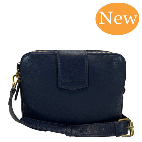 Rowallan Leather Cross Body Bag - Style: 31-295303- Navy