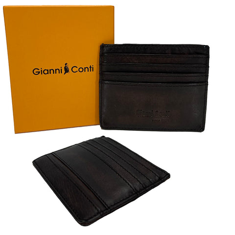 Gianni Conti Leather Credit Card Holder - Style: 4067394 - Brown