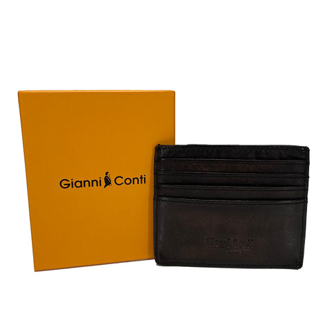 Gianni Conti Leather Credit Card Holder - Style: 4067394 - Brown