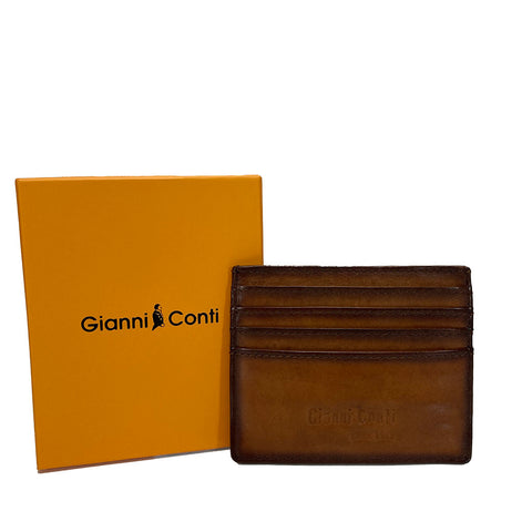 Gianni Conti Leather Credit Card Holder - Style: 4067394 - Tan