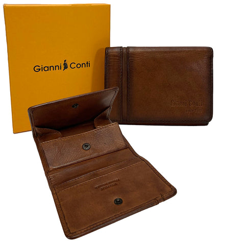 Gianni Conti Leather Tray Purse Wallet - Style: 4068101 - Tan