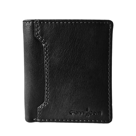 Gianni Conti Small Leather Shirt Wallet / Card Holder - Black - Style: 4117387