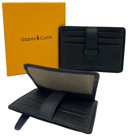 Gianni Conti Leather Card Wallet - Style: 4907277 - Black