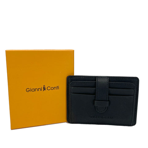 Gianni Conti Leather Card Wallet - Style: 4907277 - Black