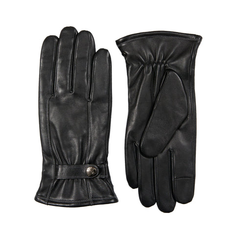 Dents Haworth Men's Black Leather Touch Screen Gloves - Style: 5-9315