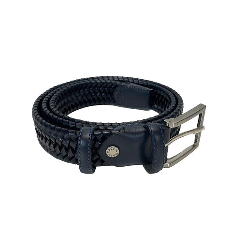 Gianni Conti Plaited Leather Belt - Style: 5105376-35 - Blue