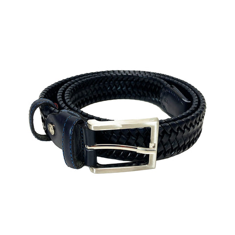 Gianni Conti Plaited Leather Belt - Style: 5105376-35 - Blue