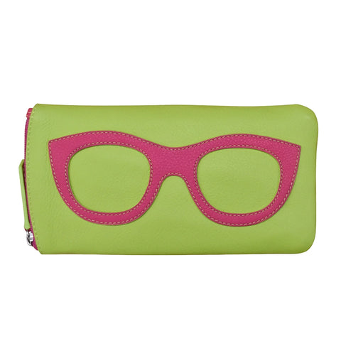 ili New York Leather Glasses Case - Style: 6462 - Pear Pink