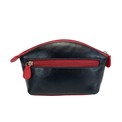 ili New York Leather Cosmetic Pouch - Style: 6481 - Red Black