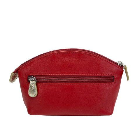 ili New York Leather Cosmetic Pouch - Style: 6481 - Red Gold