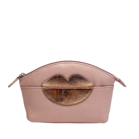 ili New York Leather Cosmetic Pouch - Style: 6481 - Blush Rose Gold