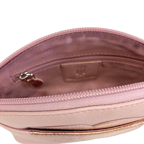 ili New York Leather Cosmetic Pouch - Style: 6481 - Blush Rose Gold