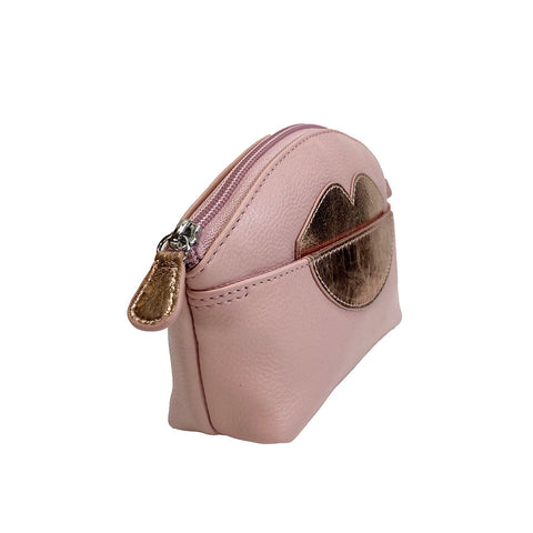 ili New York Leather Cosmetic Pouch - Style: 6481 - Blush Rose Gold