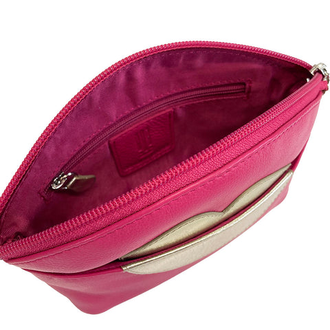 ili New York Leather Cosmetic Pouch - Style: 6481 - Pink Gold