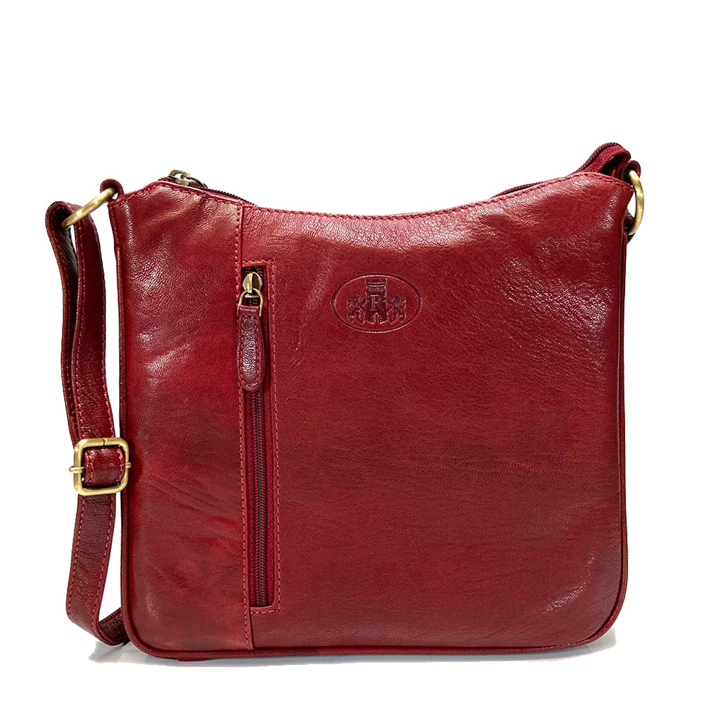 Rowallan Of Scotland Top Zip Structured Large Leather Shoulder Handbag 6510  Tan | David Viggers Ltd - Classic And Fashion Accessories