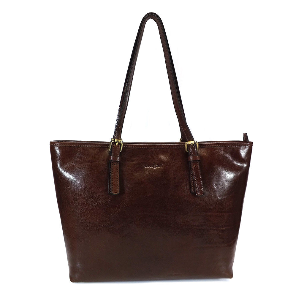 Gianni Conti Brown Italian Leather Tote Large Bag offers Purse Handbag