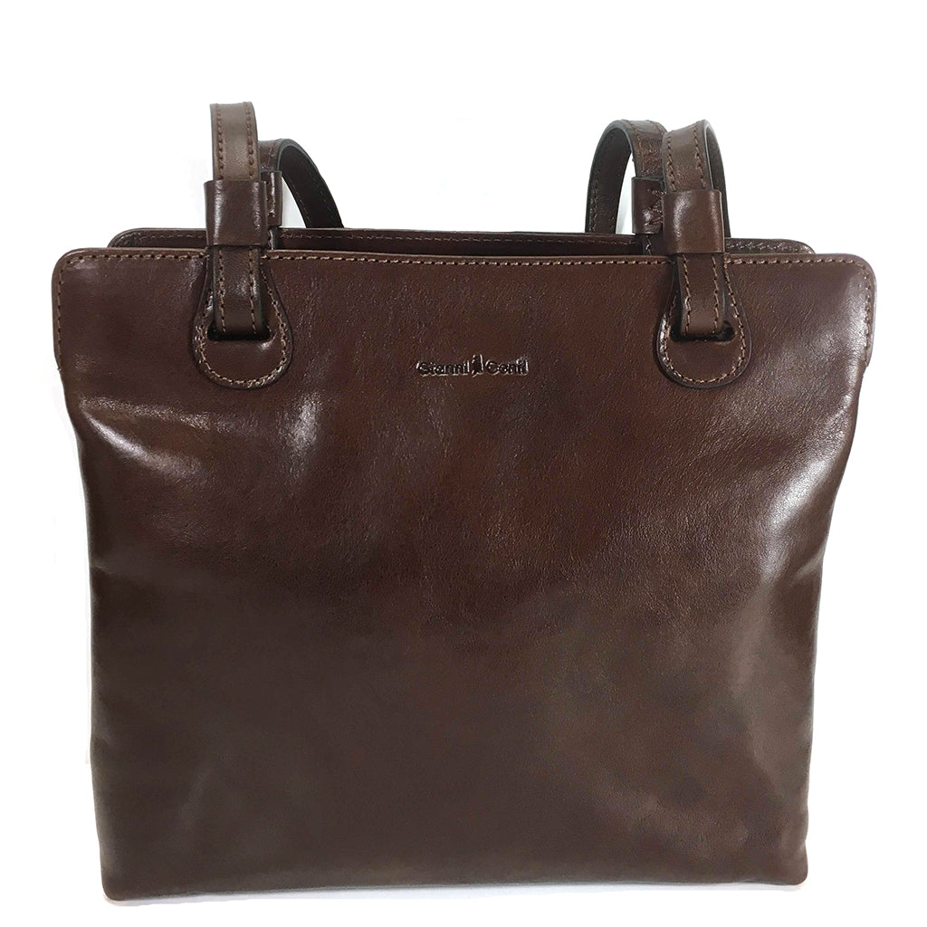 Gianni Conti Brown Italian Leather Tote Large Bag offers Purse Handbag